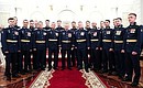 Meeting with graduates of higher military schools. Photo: TASS