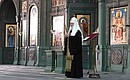 During the visit to the Russian Orthodox Cathedral in honour of the Resurrection of Christ, the Main Cathedral of the Russian Armed Forces, Patriarch Kirill of Moscow and All Russia said a short prayer.