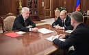 Во время встречи с мэром Москвы Сергеем Собяниным и президентом открытого акционерного общества «Российские железные дороги» Олегом Белозёровым.