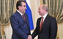 With President of Tajikistan Emomali Rahmon.
