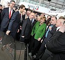 At the Hannover Messe 2013. With German Federal Chancellor Angela Merkel.