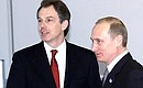 President Putin with British Prime Minister Anthony Blair.