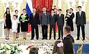 The Order of Parental Glory awards ceremony. The Order is awarded to the Dotsenko family from St Petersburg.