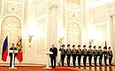 Церемония вручения знамени Службы внешней разведки и личного штандарта директора СВР.