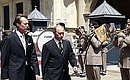 Во время торжественной церемонии встречи Владимира Путина Великим герцогом Люксембургским Анри.
