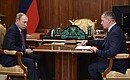 At a meeting with Deputy Prime Minister and Plenipotentiary Presidential Envoy to the Far Eastern Federal District Yury Trutnev.