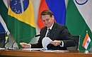 President of Brazil Jair Bolsonaro at a meeting with BRICS Business Council members and the management of the New Development Bank.