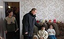 President Putin in a new house built in the Cossack village Barsukovskaya.