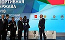 After the 7th International Forum Russia – Country of Sports Vladimir Putin took part in the plenary session titled Physical Education and Sports: New Development Targets.