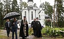 Во время посещения Спасо-Преображенского Валаамского ставропигиального мужского монастыря. Фото: Александр Демьянчук, ТАСС