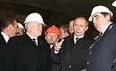 President Vladimir Putin visiting the construction site of the Ulitsa Akademika Yangelya metro station.