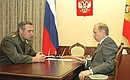 President Putin with Anatoly Kvashnin, head of the Russian Armed Forces\' General Staff.