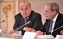 Lomonosov Moscow State University rector Viktor Sadovnichiy, left, and director of the Engelhardt Institute of Molecular Biology Alexander Makarov at the meeting of the Council for Science and Education.