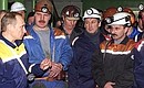 President Putin with underground workers of Oktyabrsky Mine of the Norilsk mining and metals company.