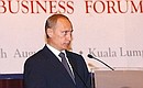 President Putin addressing the 3rd Malaysian-Russian Business Forum.
