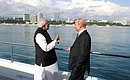 With Prime Minister of India Narendra Modi on a boat tour.
