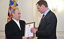 A commendation awarded to defenceman Ilya Nikulin for his enormous contribution to the victory of the Russian national hockey team at the 2012 Hockey World Championships.