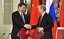 Vladimir Putin and Xi Jinping concluded their talks by approving a joint declaration.