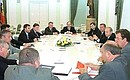 Встреча с руководителями депутатских фракций и объединений Государственной Думы.