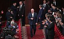 Президент Белоруссии Александр Лукашенко перед началом гала-концерта по случаю проведения заседания Совета глав государств – членов ШОС.
