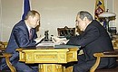 Рабочая встреча с Президентом Татарстана Минтимером Шаймиевым.
