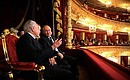 Президент России Владимир Путин и Президент Бразилии Мишел Темер присутствовали в Государственном академическом Большом театре на концерте лауреатов XIII Международного конкурса артистов балета и хореографов.