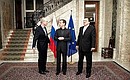 С Председателем Европейского совета Херманом Ван Ромпёем (слева) и Председателем Европейской комиссии Жозе Мануэлом Баррозу.