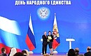 The ceremony for presenting Russian Federation state decorations. CEO of Fort Ross Conservancy Sarah Sweedler (United States) receives the Order of Friendship.