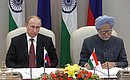 Press statements following Russia-Indian talks. With Prime Minister of India Manmohan Singh.