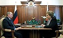 Working meeting with Federation Council Speaker Valentina Matviyenko.