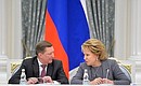 Chief of Staff of the Presidential Executive Office Sergei Ivanov and Federation Council Speaker Valentina Matviyenko at the 7th meeting of the Coordinating Council for Implementing the 2012–2017 National Children’s Strategy.