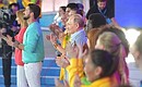 Vladimir Putin attended the Russia show on the Olympic Park Medals Plaza – a concert that concluded the World Festival of Youth and Students.