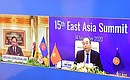 В ходе пленарного заседания 15-го Восточноазиатского саммита (в режиме видеоконференции).