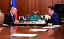 Meeting with Moscow Region Governor Andrei Vorobyov.