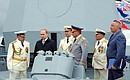 On board the frigate Admiral of the Soviet Navy Gorshkov.