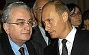 President Putin with Hermitage Museum Director Mikhail Piotrovsky during the gala opening of the exhibition of Leonardo da Vinci\'s Madonna Litta.