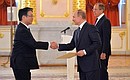Вручение верительных грамот Президенту России. С послом Японии Тоёхиса Кодзуки.