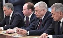 From left to right: State Duma Speaker Vyacheslav Volodin, Chief of Staff of the Presidential Executive Office Anton Vaino, Interior Minister Vladimir Kolokoltsev and Defence Minister Sergei Shoigu at the expanded meeting of the Security Council.