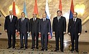 The heads of state of the Eurasian Economic Community\'s member states and President of Armenia Robert Kocharian.