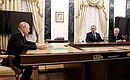 С заместителем Министра обороны Юнус-Беком Евкуровым и Андреем Трошевым.