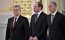 During the ceremony to present senior officers and prosecutors appointed to higher positions. From left: Prosecutor General Yury Chaika, Chief of Staff of the Presidential Executive Office Anton Vaino and Secretary of the Security Council Nikolai Patrushev.