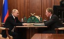 Meeting with Head of the Federal Taxation Service Daniil Yegorov.