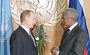 President Vladimir Putin with UN Secretary General Kofi Annan.