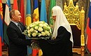 Vladimir Putin congratulated Patriarch of Moscow and All Russia Kirill on his 70th birthday and awarded him the order “For Services to the Fatherland,” 1st Class.