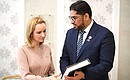 Presidential Commissioner for Children’s Rights in Russia Maria Lvova-Belova and Ambassador of the Unite Arab Emirates to Russia Mohammed Ahmed Al Jaber.