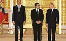 Верительную грамоту Президенту России вручает посол Исламской республики Афганистан в России Залмай Азиз.
