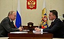 Working meeting with Moscow Region Governor Andrei Vorobyov.