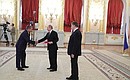 Letter of credence was presented to the President of Russia by Alibek Jekshenkulov (Kyrgyz Republic).