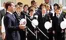 На церемонии открытия Ставропольского президентского кадетского училища.