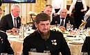Глава Чеченской Республики, Герой России Рамзан Кадыров на торжественном приёме по случаю празднования Дня Героев Отечества.